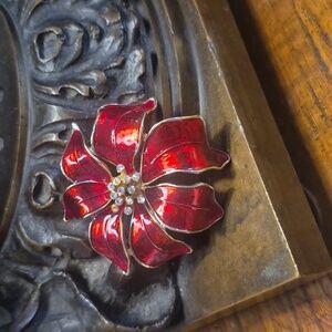 Kenneth Cole Poinsettia Flower Brooch
